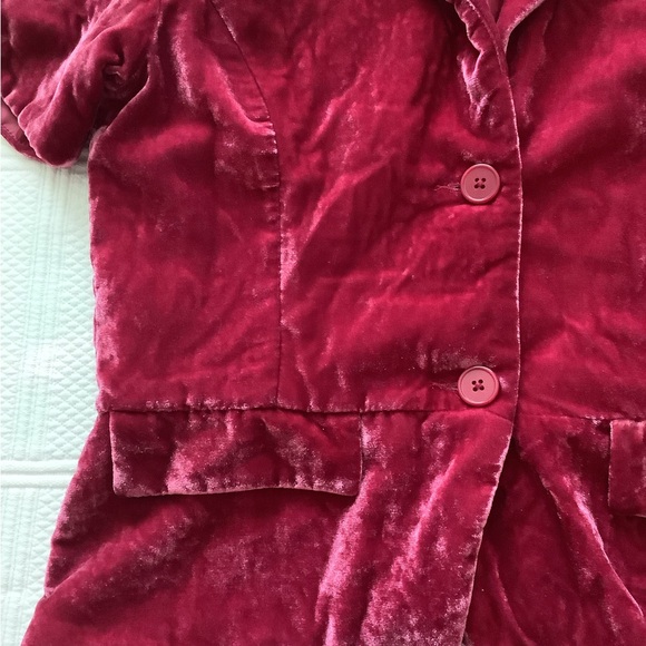Old Navy Women's Vintage Velvet Blazer in Rich Burgundy M - Picture 3 of 7